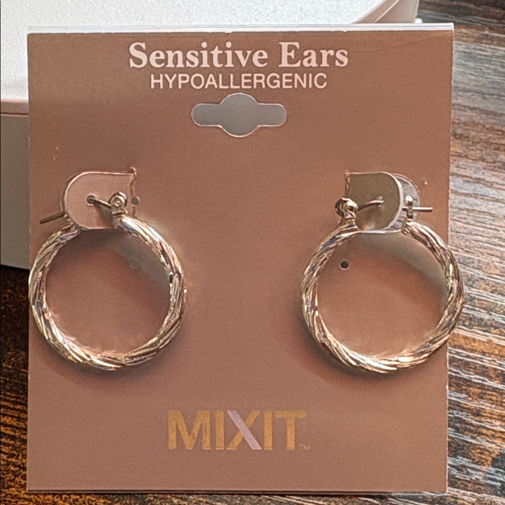 Mixit Twisted Silver Hoop Earrings 12$